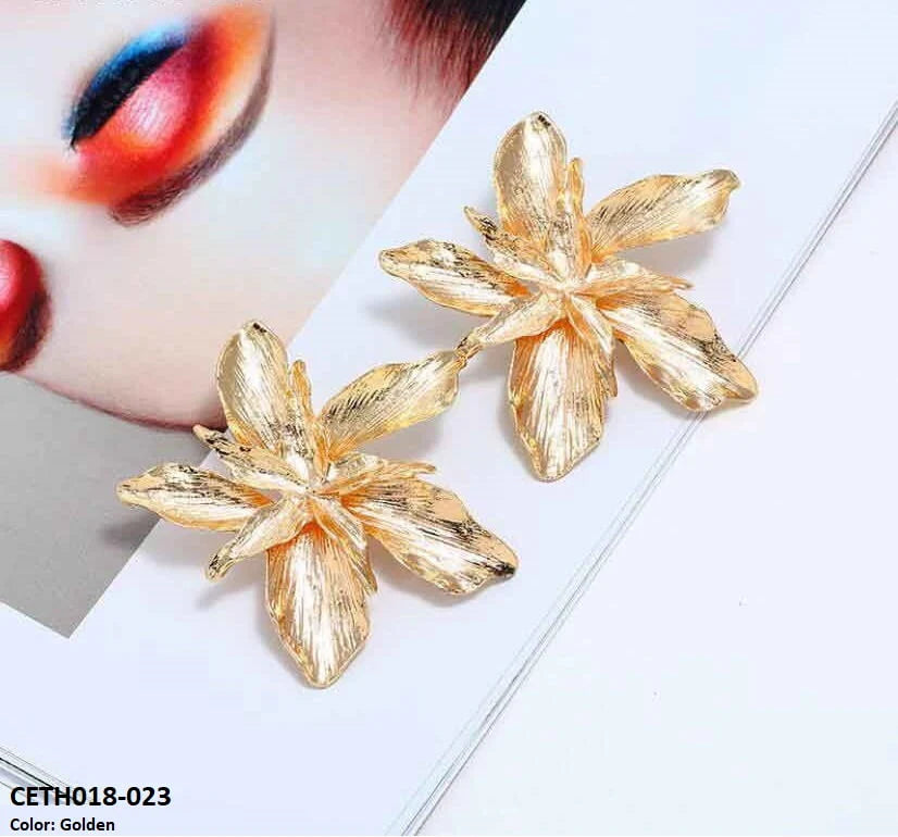 CETH018 SDQ Edge Layer Flower Stud Tops Pair - CETH