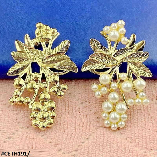 CETH191 SDQ Leaf n Pearl Studs