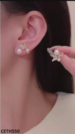 CETH550 LSH Butterfly/Pearl Stud Tops Pair