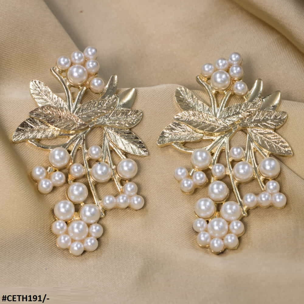 CETH191 SDQ Leaf n Pearl Studs