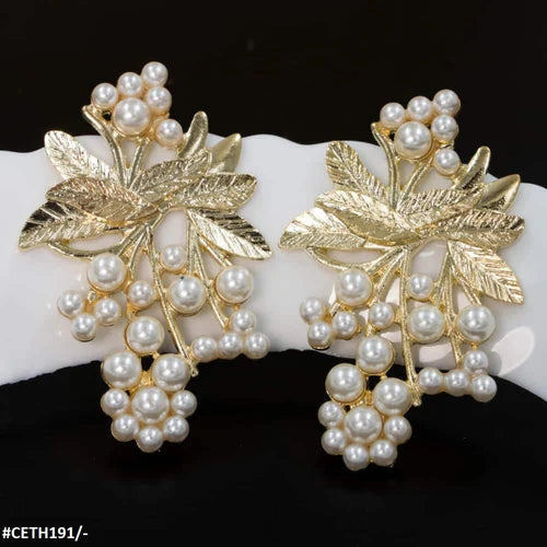 CETH191 SDQ Leaf n Pearl Studs