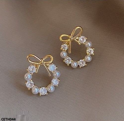 Pearl Bow Tops Pair CETH044 SDQ