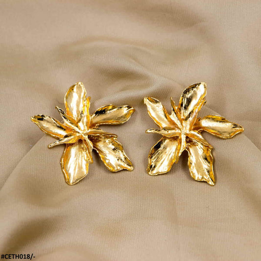 CETH018 SDQ Edge Layer Flower Stud Tops Pair - CETH